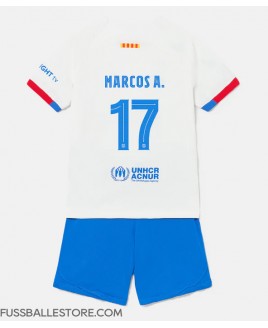 Günstige Barcelona Marcos Alonso #17 Auswärts Trikotsatzt Kinder 2023-24 Kurzarm (+ Kurze Hosen)
